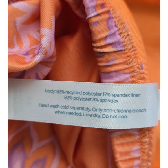 Cacique (Swim by Cacique) Orange Floral Summer Swim Skort 24 NWT - Picture 6 of 6